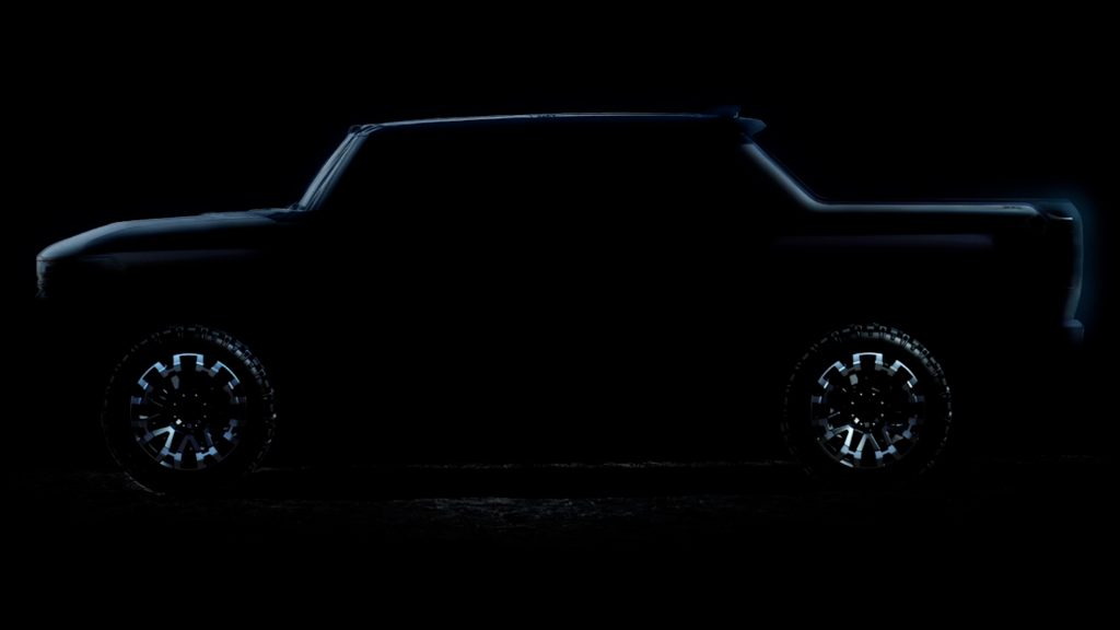 Silhouette of a 2025 GMC Hummer EV Pickup.