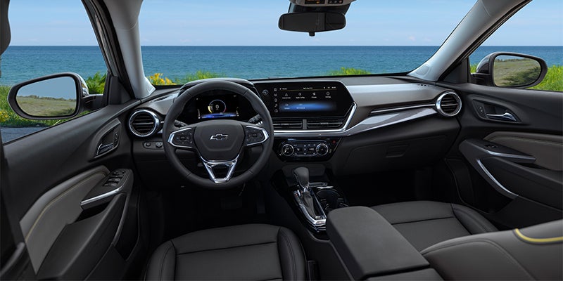 View of a black interior on a 2024 Chevrolet Trax